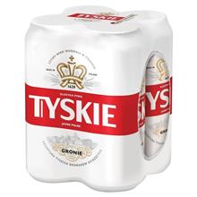 Tyskie 0,5l 4-pack blik (retourneerbaar) / Alc5,0%Eks11,4%